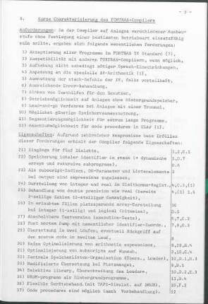 B. Kurze Charakterisierung des FORTRAN-Compilers