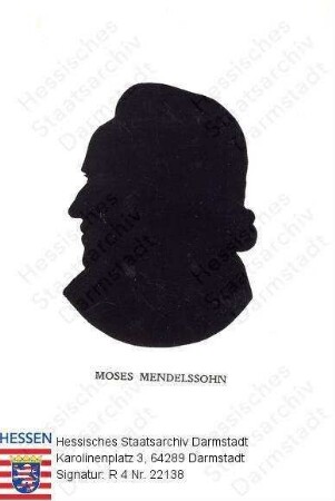 Mendelssohn, Moses (1729-1786) / Porträt im Profil, Kopfbild