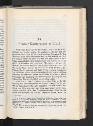 XV Fuldaer Klosterbesitz im Elsaß
