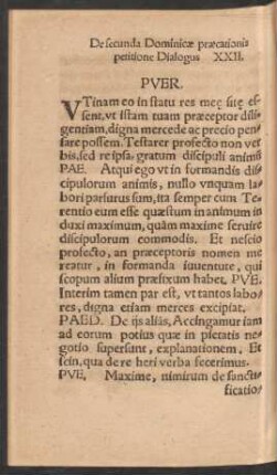 De secunda Dominicae praecationis petitione Dialogus XXII.