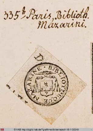 Wappen der Bibliothek Mazarini in Paris