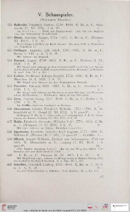 V. Schauspieler (Nr. 449-468)