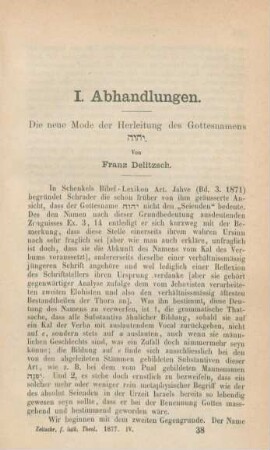 593-599 Die neue Moder der Herleitung des Gottesnamens JHWH