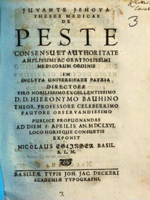 Theses medicas de peste