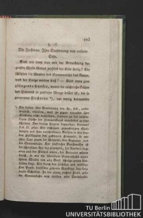 §. 16. Die Fixsterne. Ihre Entfernung von unserer Erde.