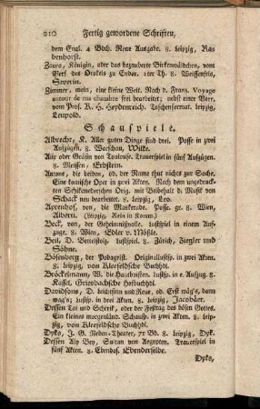 Schauspiele.