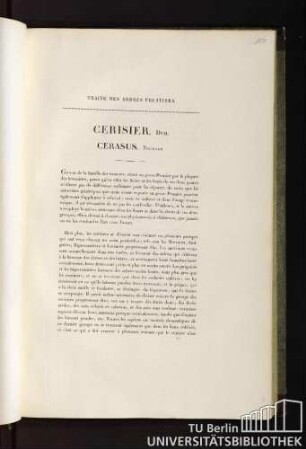 Traité des arbres fruitiers. Cerisier. Duh. Cerasus. Tournef.