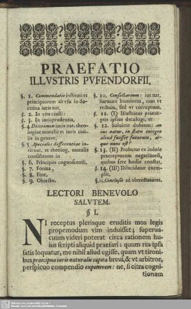 Praefatio Illustris Pufendorfii