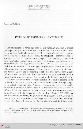 53: Types de pèlerinages au moyen âge : =