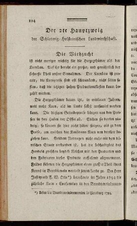Der 2te Hauptzweig der Schleswig-Holsteinischen Landwirthschaft. Die Viehzucht[...]