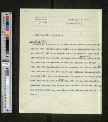 Brief an Georg Friederici