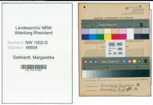 Entnazifizierung Margaretha Gebhardt, geb. 05.10.1904 ()