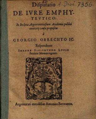 Disputatio De Ivre Emphytevtico