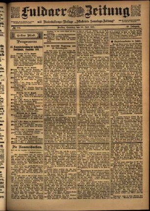 Erste Ausgabe vom Samstag, den 20. Juli 1901.