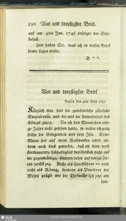 Vier und dreyßigster Brief Berlin den 9ten May 1785