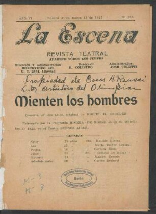 Mienten los hombres : comedia en tres actos
