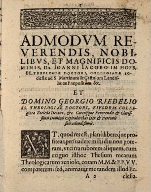 Conclusiones ex praecipuis univ. theologiae materiis