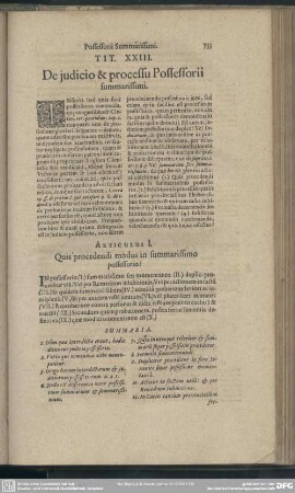 Tit. XXIII. De iudicio & processu Possessorii summarissimi