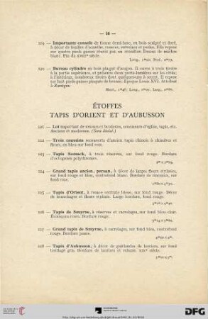 Étoffes tapis d'orient et d'aubusson (Nr. 85-120)