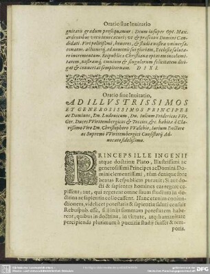 Oratio Sive Inuitatio D. Christoph. Walchii