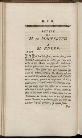 Lettre de m. de maupertuis.