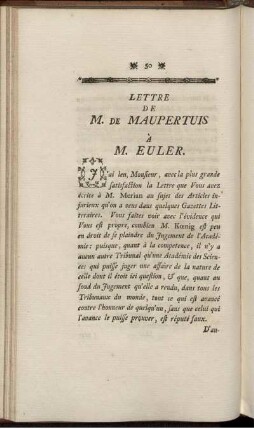 Lettre de m. de maupertuis.
