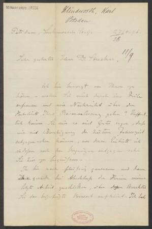 Brief an B. Schott's Söhne : 27.08.1896
