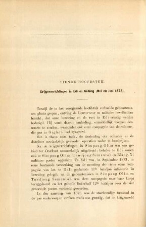 Tiende hoofdstuk. Krijgsverrichtingen in Edi en Gedong (Mei en Juni 1878)