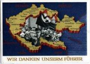 Postkarte zur Besetzung des Sudetenlandes