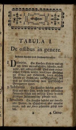 Tabula I. De Ossibus in genere