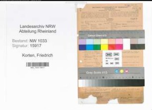 Entnazifizierung Friedrich Korten , geb. 27.02.1896 (Polizeibeamter)