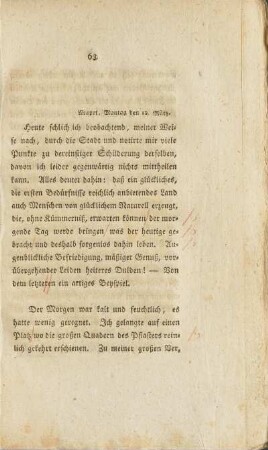 Neapel, Montag den 12. März. - Neapel den 18. März 1787.