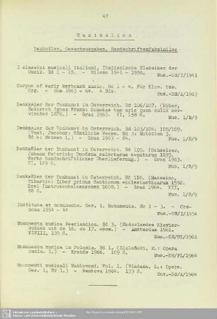 Denkmäler, Gesamtausgaben, Handschriftenfaksimiles
