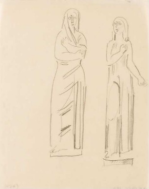 Stehende Gewandfigur (III) , Zwei Studien
