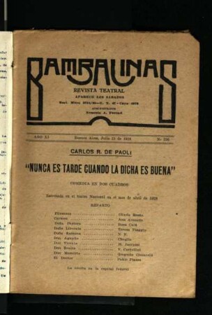 Nunca es tarde cuando la dicha es buena : comedia en dos cuadros