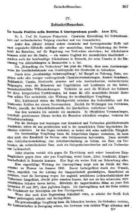 387-398, La Scoula Positiva nella Dottrina E Giurisprudenza penale. Anno XVI