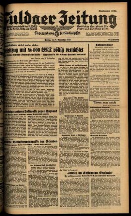 Ausgabe vom Freitag, den 08. November 1940.