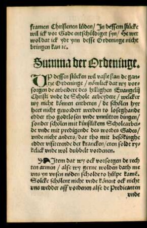 Summa der Ordeninge.
