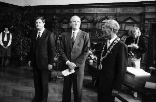Freiburg: Rathaus, im Ratsaal, Minister, Carstens, Oberbürgermeister