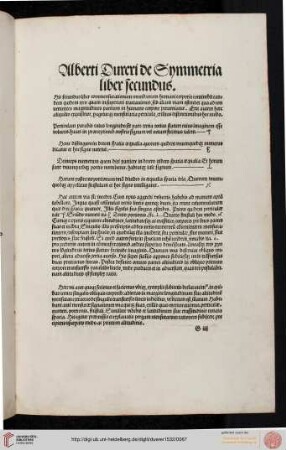 Alberti Dureri de Symmetria liber secundus
