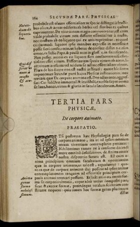 Tertia Pars Pysicæ, De corpore animato.