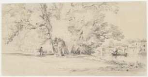 Landschaft mit Flußufer