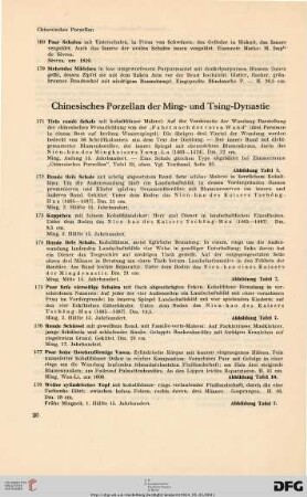 Chinesisches Porzallen der Ming- und Tsing-Dynastie (Nr. 171-281)
