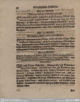 Der 92. Artickel. Wie mans mit den Schlacken halten soll.