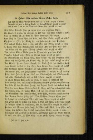 G. Heine: Für meinen lieben Sohn Geri