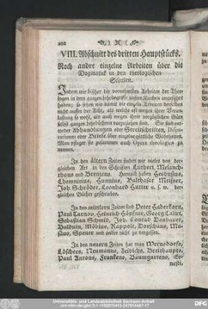 VIII. Abschnitt des dritten Hauptstücks. Noch andre einzelne Arbeiten über die Dogmatick in den theologischen Schulen.