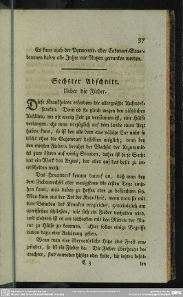 Sechster Abschnitt. Ueber die Fieber