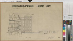 Münster (Münster) Regierung Bl. 9 Schnitt 1953 1 : 100 49 x 80 Zeichnung Hochbauamt Münster