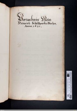 Verzachnus Mein Heinrich Schickhardts Biecher (fol. 142-146 leer)