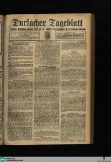 Durlacher Tagblatt : Heimatblatt für die Stadt und den früheren Amtsbezirk Durlach; Pfinztäler Bote für Grötzingen, Berghausen, Söllingen, Wöschbach u. Kleinsteinbach